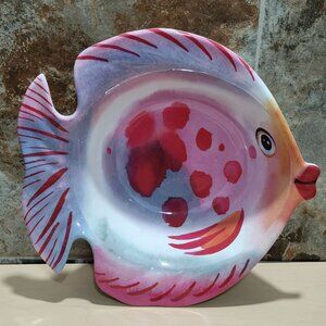 Melamine Fish Bowl Indoor Outdoor Collection Tropical Pink White